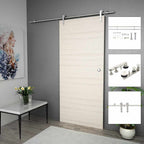 Kit Binari Porta Scorrevole 183 cm Acciaio Inossidabile Argento