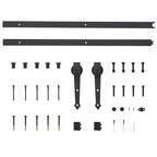 Kit di Binari per Porte Scorrevoli 183 cm Acciaio Nero