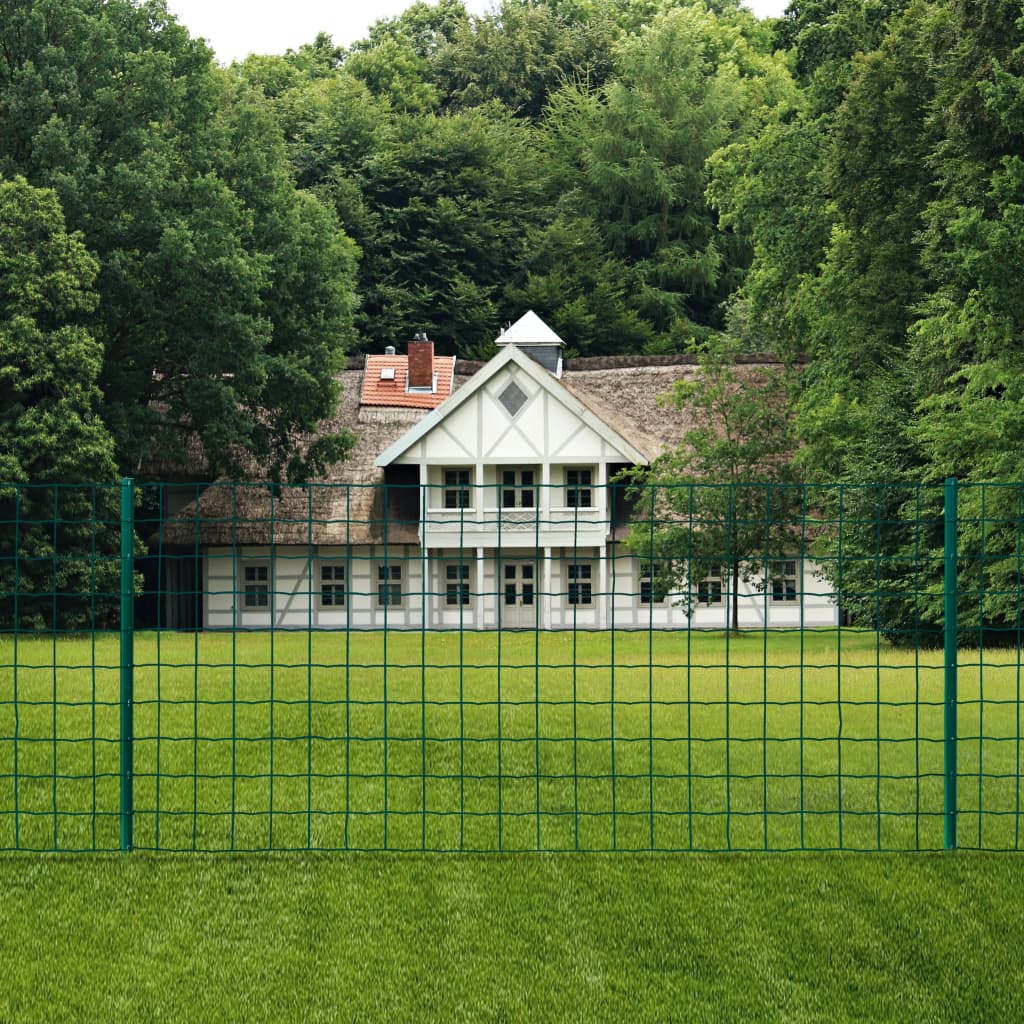 Recinzione Euro 20x1 m in Acciaio Rivestito PVC Verde
