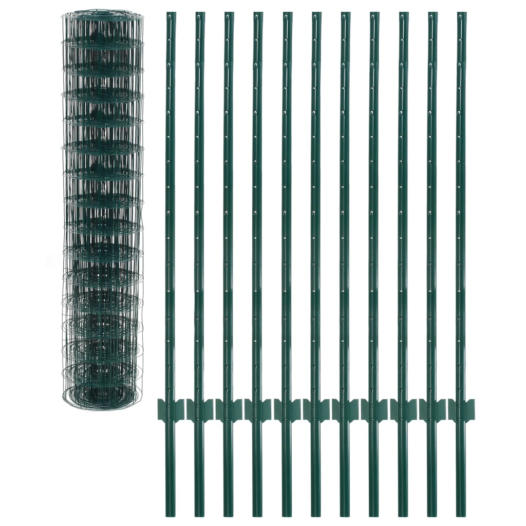 Recinzione Euro 20x1,2 m in Acciaio Rivestito PVC Verde