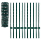 Recinzione Euro 20x0,8 m in Acciaio Rivestito PVC Verde