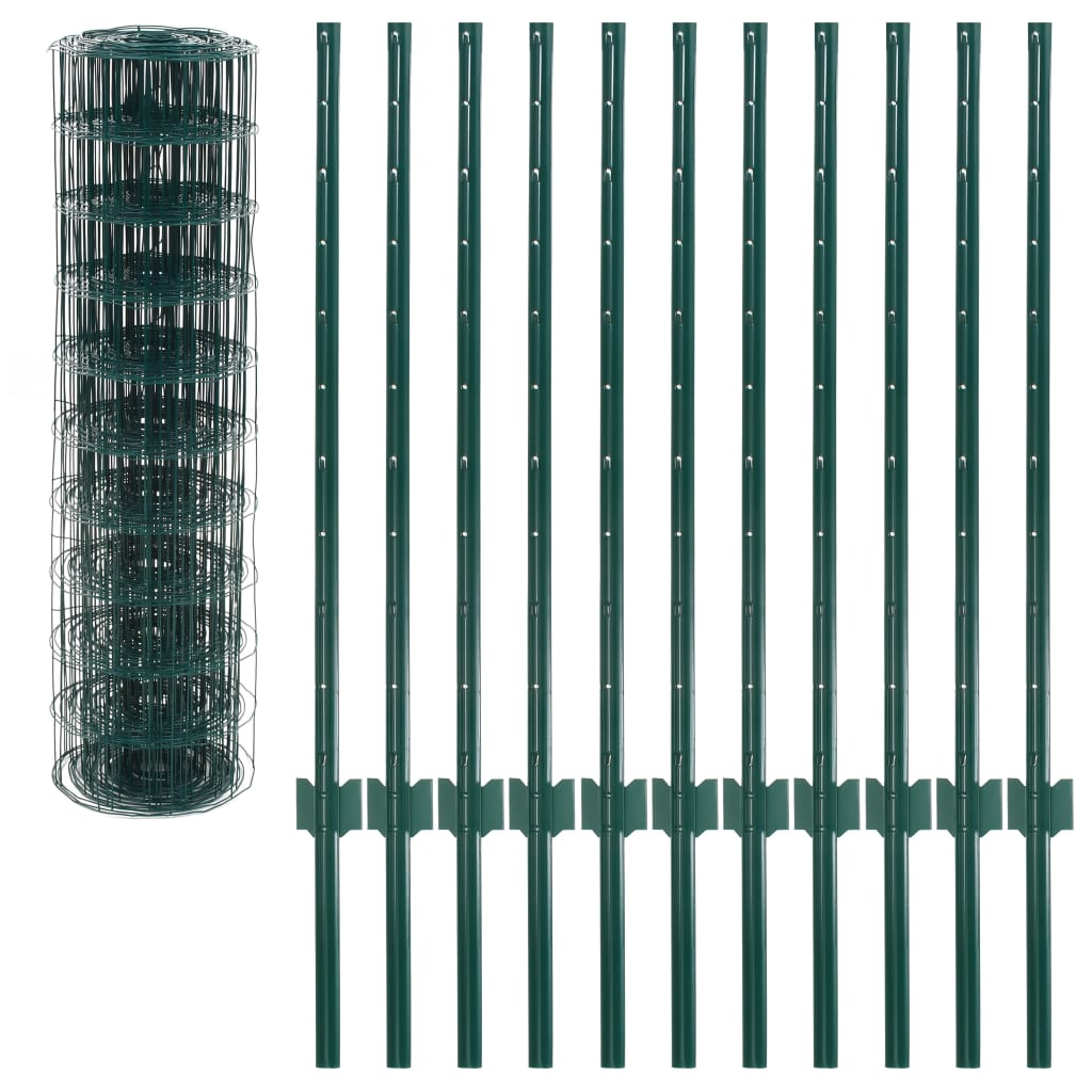 Set Recinzione Euro 20x1 m Acciaio Rivestito PVC Verde