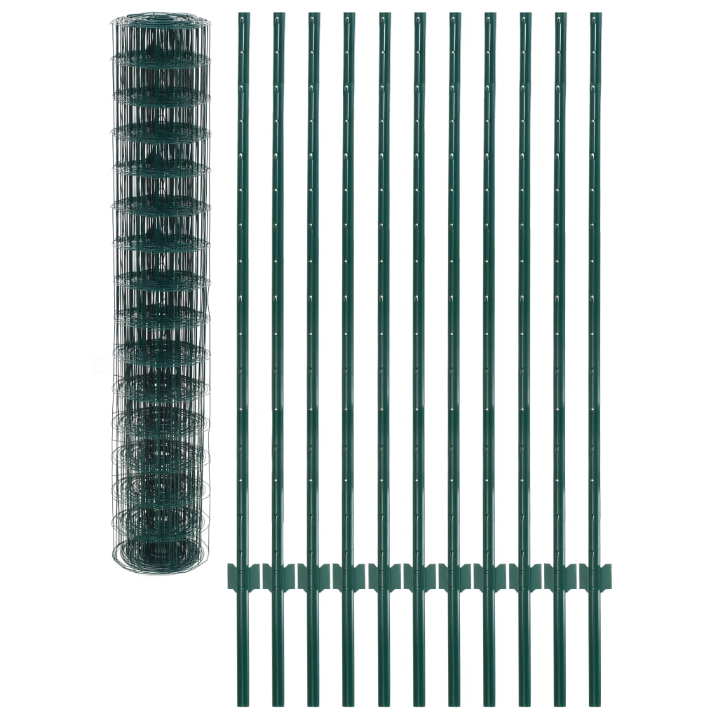 Recinzione Euro in Acciaio Rivestito PVC 20x1,5 m Verde