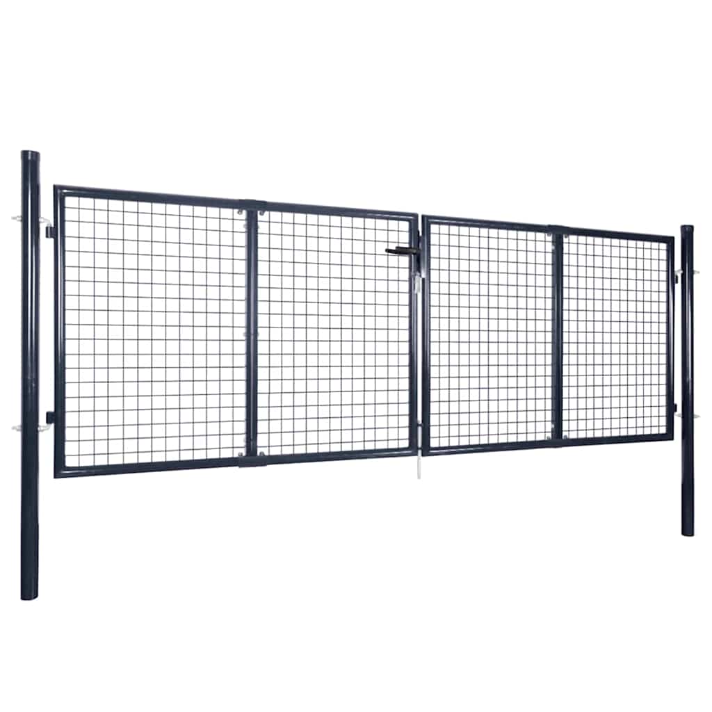 Cancello da Giardino in Rete di Acciaio Zincato 300x75 cm Grigio Antracite