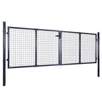 Cancello da Giardino in Rete di Acciaio Zincato 300x100 cm Grigio Antracite