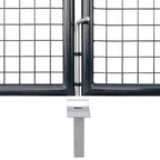 Cancello da Giardino in Rete di Acciaio Zincato 300x100 cm Grigio Antracite