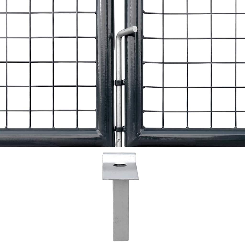 Cancello da Giardino in Rete di Acciaio Zincato 300x100 cm Grigio Antracite