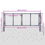 Cancello da Giardino in Rete di Acciaio Zincato 300x100 cm Grigio Antracite