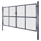 Cancello da Giardino in Rete di Acciaio Zincato 300x150 cm Grigio Antracite