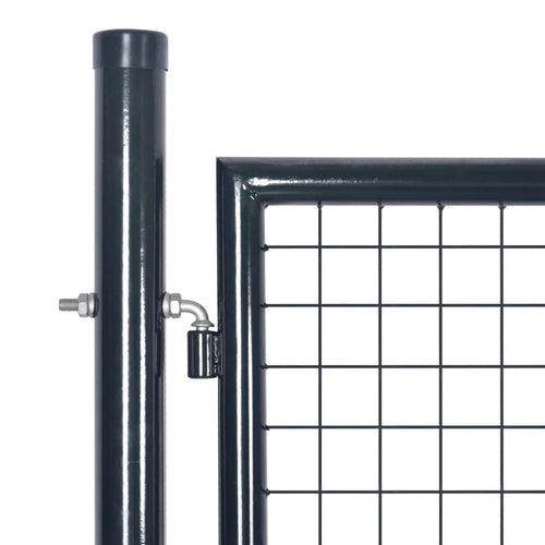 Cancello da Giardino in Rete di Acciaio Zincato 300x150 cm Grigio Antracite