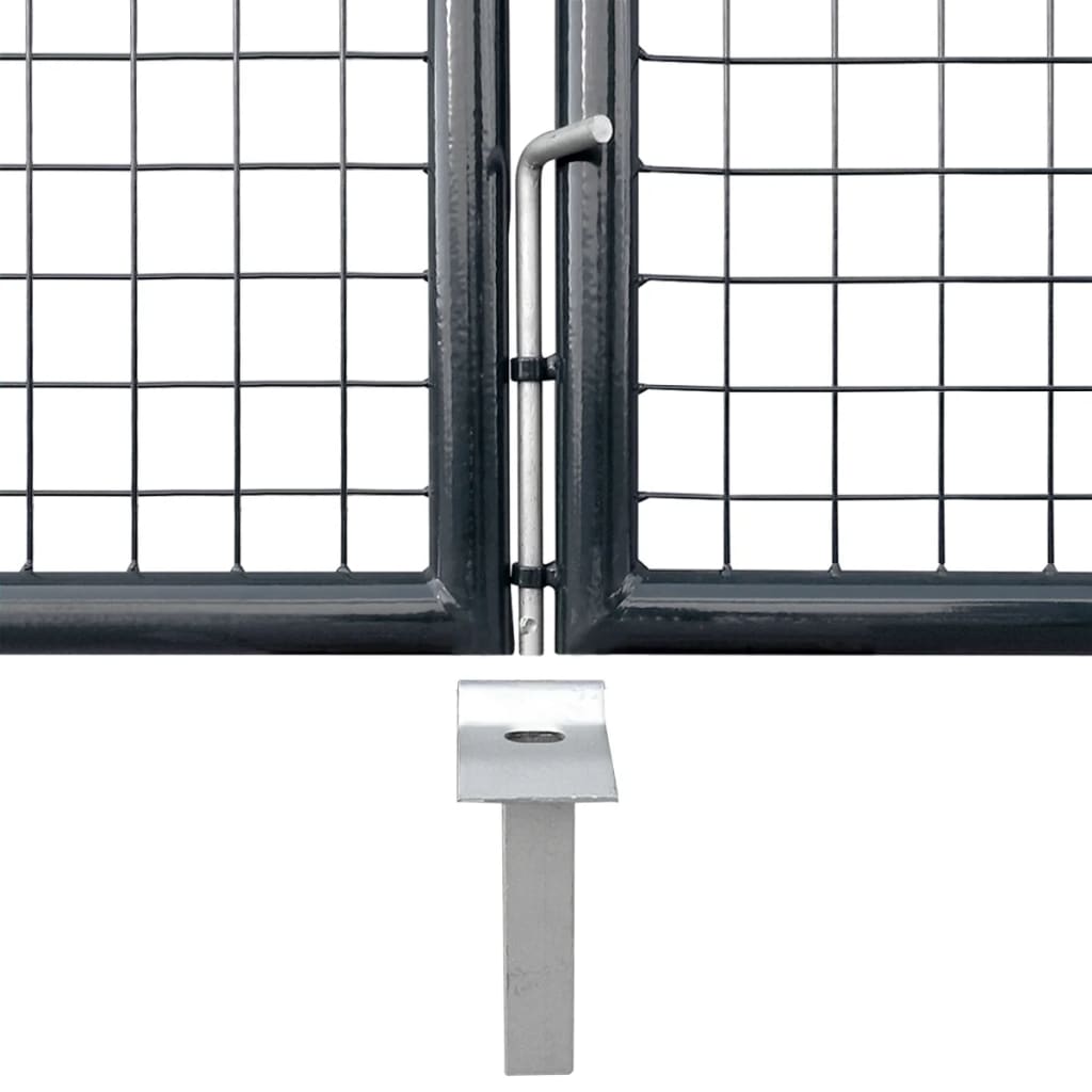 Cancello da Giardino in Rete di Acciaio Zincato 300x150 cm Grigio Antracite