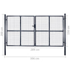 Cancello da Giardino in Rete di Acciaio Zincato 300x150 cm Grigio Antracite