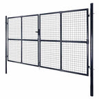 Cancello da Giardino in Rete di Acciaio Zincato 300x175 cm Grigio Antracite