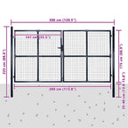 Cancello da Giardino in Rete di Acciaio Zincato 300x175 cm Grigio Antracite