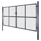 Cancello da Giardino in Rete di Acciaio Zincato 300x200 cm Grigio Antracite