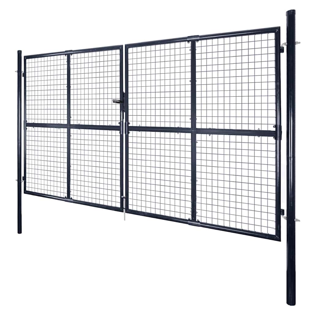 Cancello da Giardino in Rete di Acciaio Zincato 300x200 cm Grigio Antracite