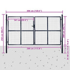 Cancello da Giardino in Rete di Acciaio Zincato 300x200 cm Grigio Antracite