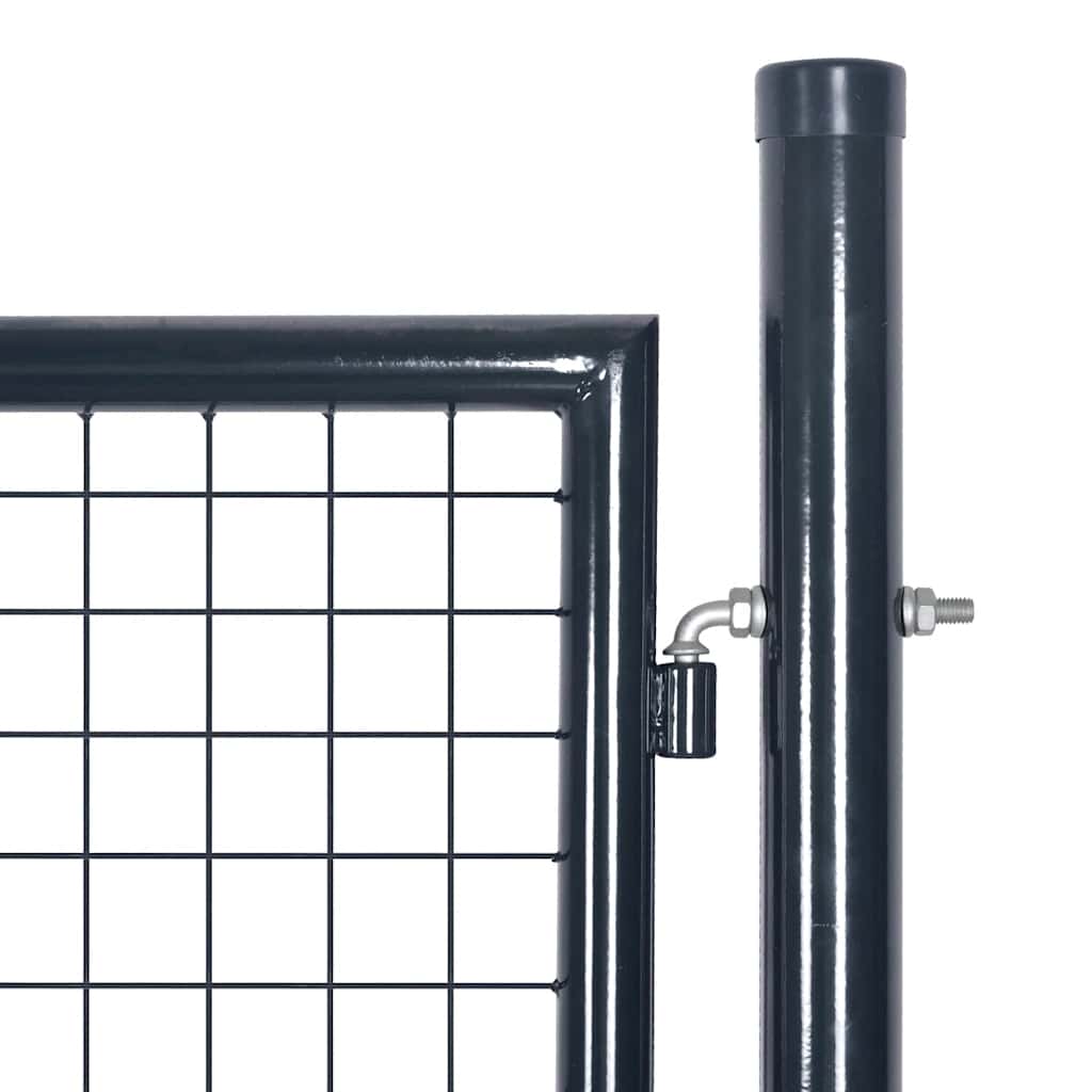 Cancello da Giardino in Rete di Acciaio Zincato 100x100 cm Grigio Antracite