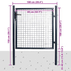Cancello da Giardino in Rete di Acciaio Zincato 100x100 cm Grigio Antracite