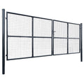 Cancello da Giardino in Rete di Acciaio Zincato 400x150 cm Grigio Antracite