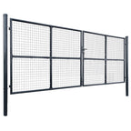 Cancello da Giardino in Rete di Acciaio Zincato 400x150 cm Grigio Antracite