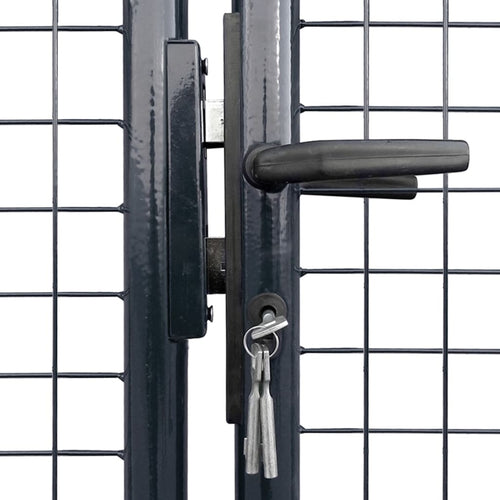 Cancello da Giardino in Rete di Acciaio Zincato 400x150 cm Grigio Antracite