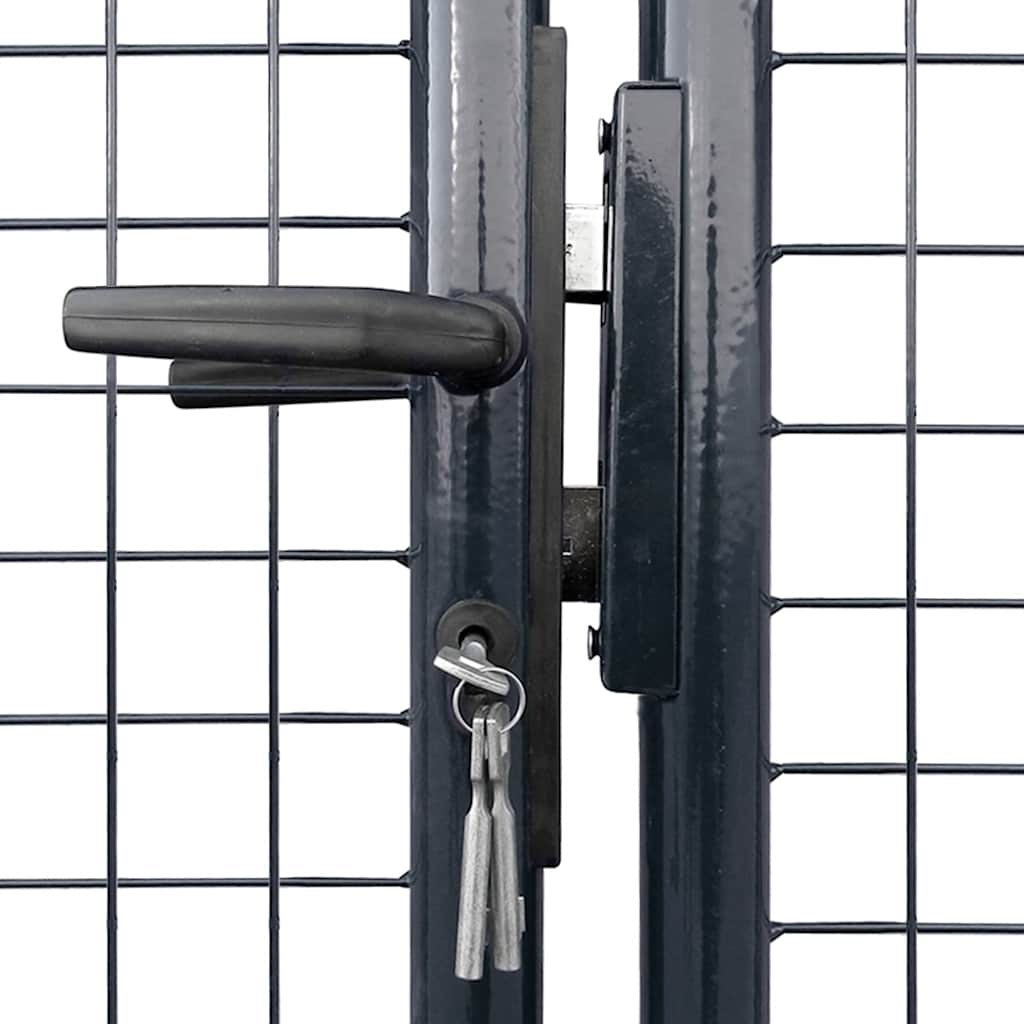 Cancello da Giardino in Rete di Acciaio Zincato 400x175 cm Grigio Antracite