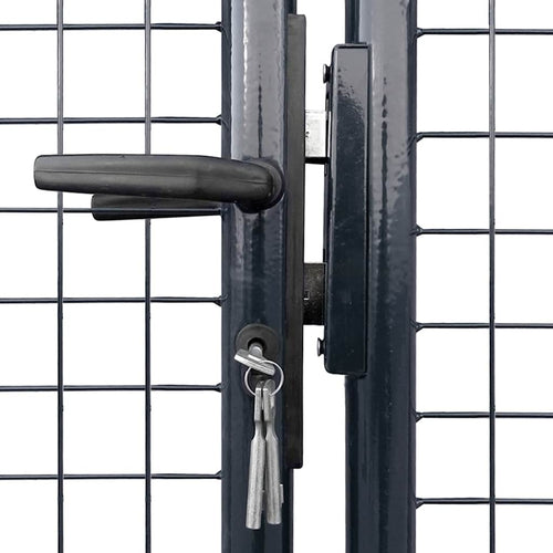 Cancello da Giardino in Rete di Acciaio Zincato 400x175 cm Grigio Antracite
