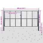 Cancello da Giardino in Rete di Acciaio Zincato 400x175 cm Grigio Antracite