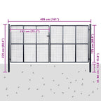 Cancello da Giardino in Rete di Acciaio Zincato 400x200 cm Grigio Antracite