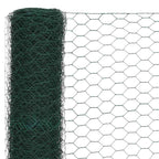Recinzione in Rete per Pollaio Acciaio e PVC 25x1,2 m Verde
