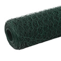 Recinzione in Rete per Pollaio Acciaio e PVC 25x1,2 m Verde
