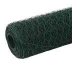 Recinzione in Rete per Pollaio Acciaio e PVC 25x1,2 m Verde