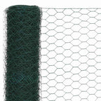 Recinzione in Rete per Pollaio Acciaio e PVC 25x1,2 m Verde