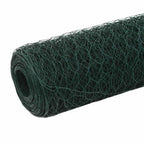 Recinzione in Rete per Pollaio Acciaio e PVC 25x1,5 m Verde