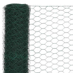 Recinzione in Rete per Pollaio Acciaio e PVC 25x1,5 m Verde