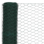Recinzione in Rete per Pollaio Acciaio e PVC 25x1,2 m Verde