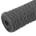 Recinzione in Rete per Pollaio Acciaio e PVC 25x1 m Grigia