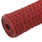 Recinzione in Rete per Pollaio Acciaio e PVC 25x1 m Rossa