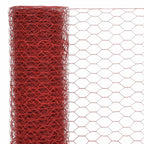 Recinzione in Rete per Pollaio Acciaio e PVC 25x1 m Rossa
