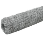 Recinzione in Rete per Pollaio Acciaio Zincato 25x1,2 m Argento