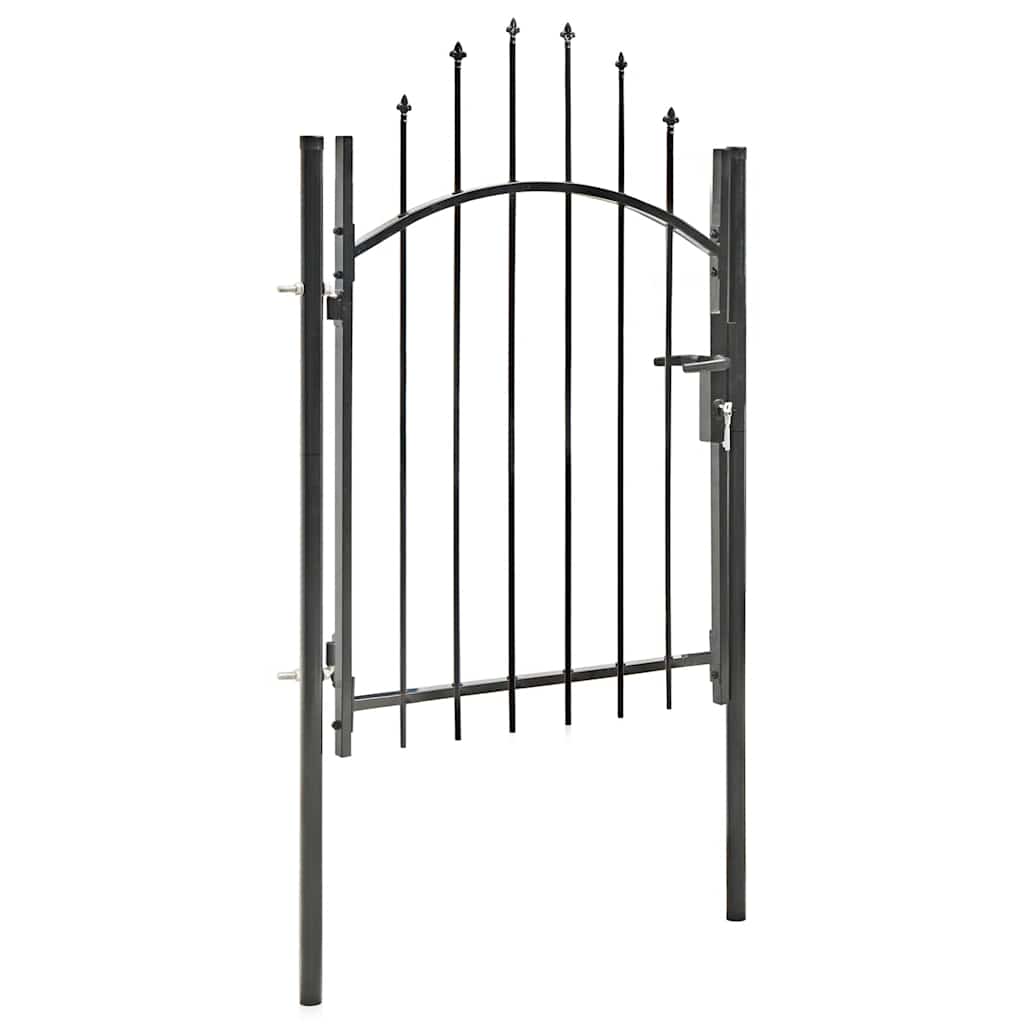 Cancello da Giardino Woerden in Acciaio 1x1,25m Nero