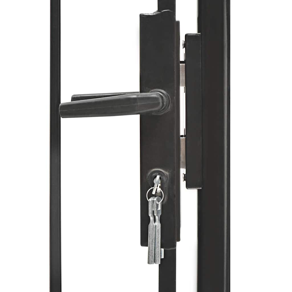 Cancello da Giardino Woerden in Acciaio 1x1,25m Nero