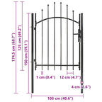 Cancello da Giardino Woerden in Acciaio 1x1,25m Nero