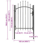 Cancello da Giardino Woerden in Acciaio 1x1,5 m Nero