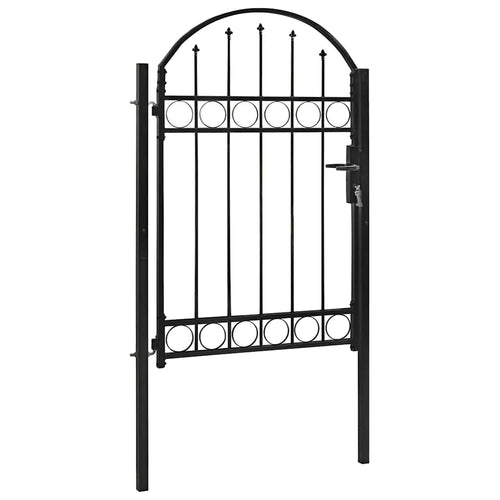 Cancello per recinzione ASSEN con arco in acciaio 102x150 cm Nero