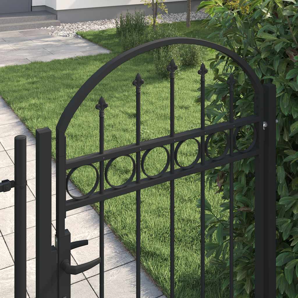 Cancello per recinzione ASSEN con arco in acciaio 102x150 cm Nero