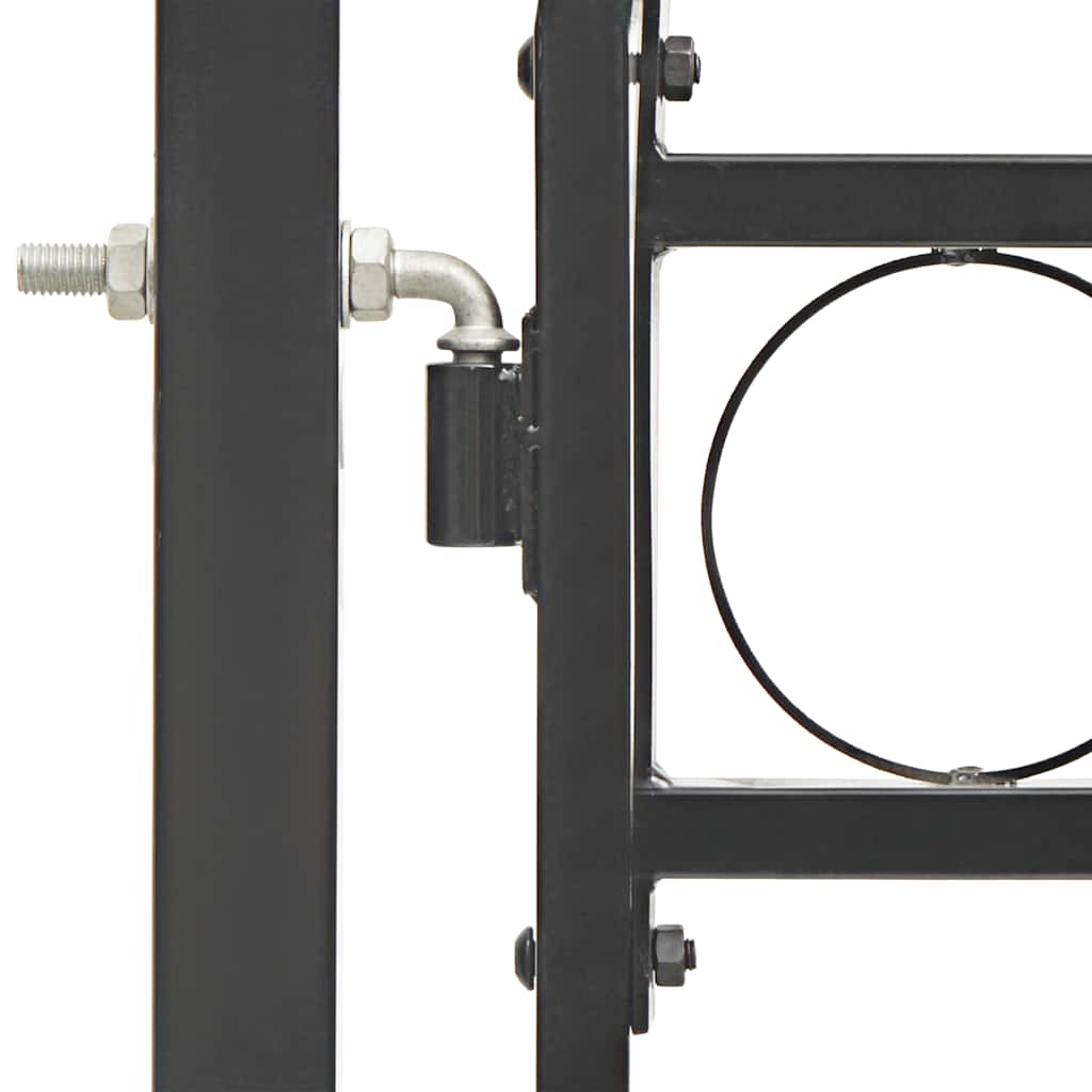 Cancello per recinzione ASSEN con arco in acciaio 102x150 cm Nero