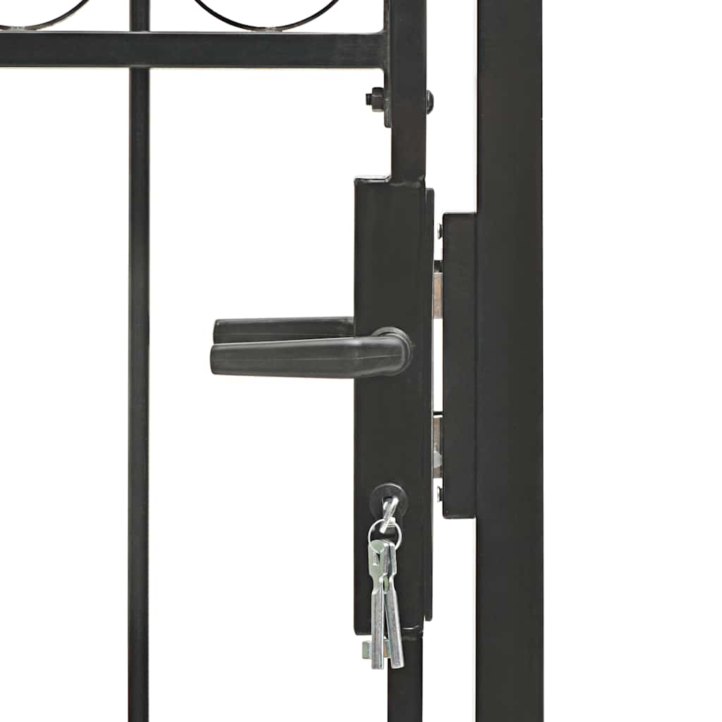 Cancello per recinzione ASSEN con arco in acciaio 102x150 cm Nero