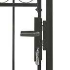 Cancello per recinzione ASSEN con arco in acciaio 102x150 cm Nero